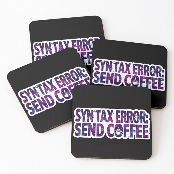 Item preview, Syntax Error Send Coffee - Funny Programmer Coffee Sticker Cosmic Galaxy Design designed and sold by Barkashow.
