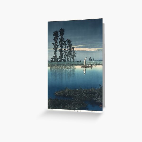Item preview, Evening of Ushibori 1930s  Kawase Hasui Japanese Wall Art designed and sold by Sintija BILIKA.