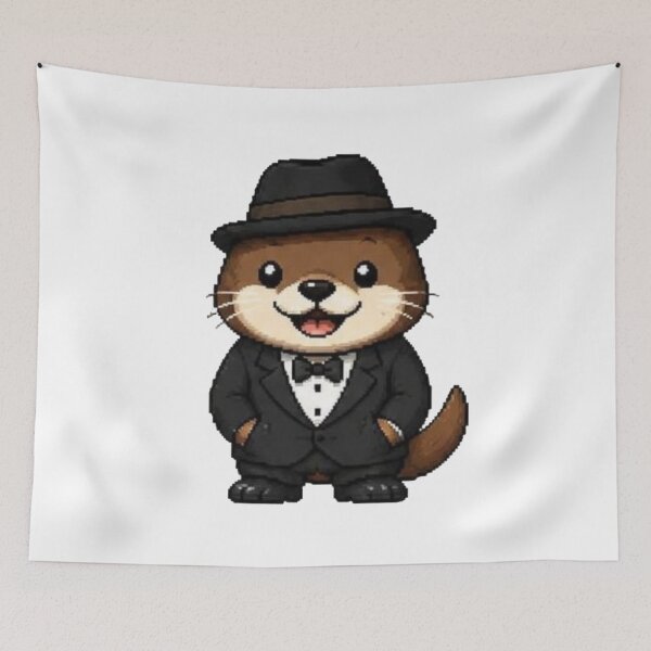 Item preview, Classy Pixel Otter – Funny Retro Animal in Tuxedo designed and sold by Icareis-Studios.