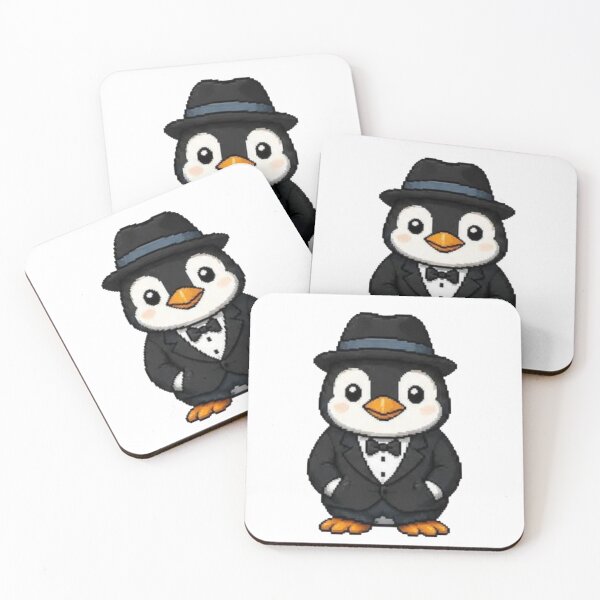 Item preview, Classy Pixel Penguin – Funny Retro Bird in Tuxedo designed and sold by Icareis-Studios.