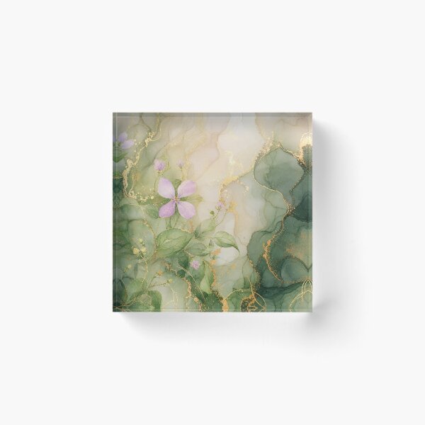 Item preview, Elegant Sage Green and Gold Floral Abstract designed and sold by AneissPiaf.