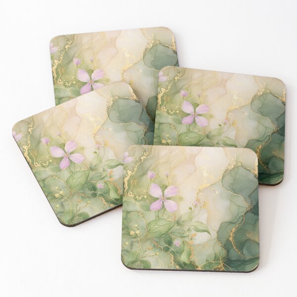 Item preview, Elegant Sage Green and Gold Floral Abstract designed and sold by AneissPiaf.