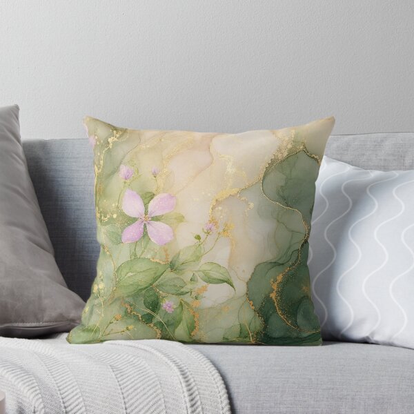 Item preview, Elegant Sage Green and Gold Floral Abstract designed and sold by AneissPiaf.