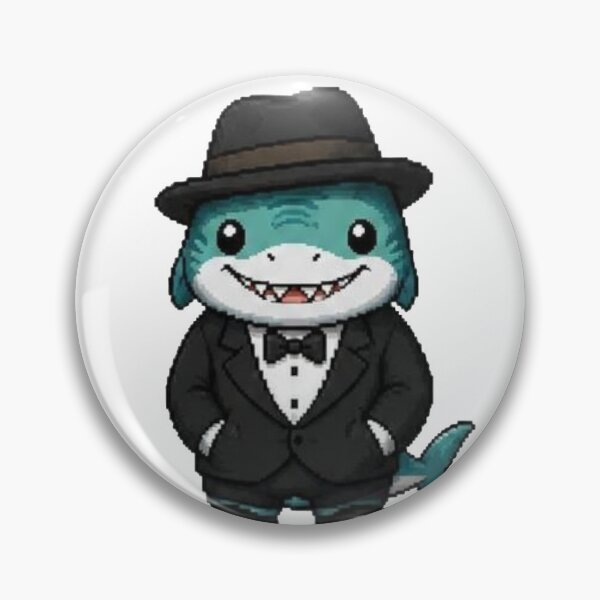Item preview, Classy Pixel Shark – Funny Retro Ocean Predator in Tuxedo designed and sold by Icareis-Studios.