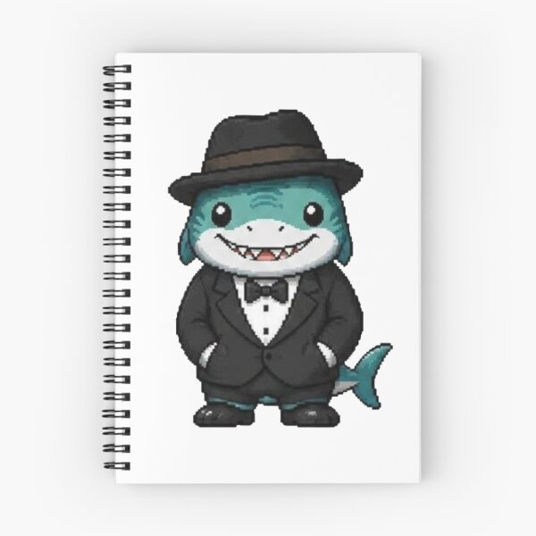 Item preview, Classy Pixel Shark – Funny Retro Ocean Predator in Tuxedo designed and sold by Icareis-Studios.