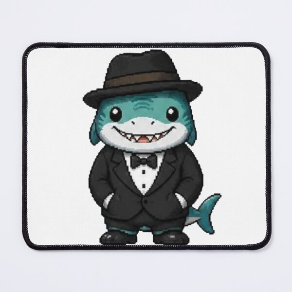 Item preview, Classy Pixel Shark – Funny Retro Ocean Predator in Tuxedo designed and sold by Icareis-Studios.