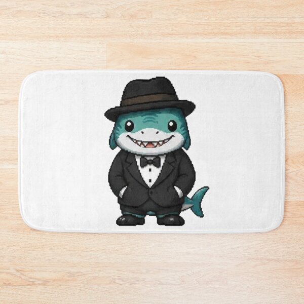 Item preview, Classy Pixel Shark – Funny Retro Ocean Predator in Tuxedo designed and sold by Icareis-Studios.
