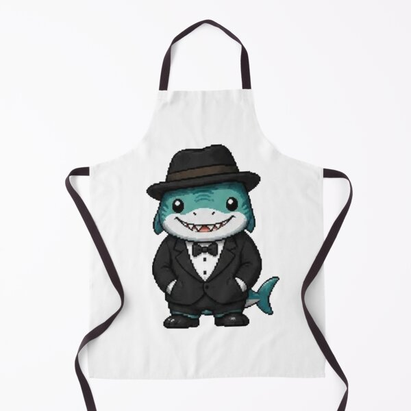 Item preview, Classy Pixel Shark – Funny Retro Ocean Predator in Tuxedo designed and sold by Icareis-Studios.