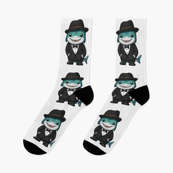Item preview, Classy Pixel Shark – Funny Retro Ocean Predator in Tuxedo designed and sold by Icareis-Studios.