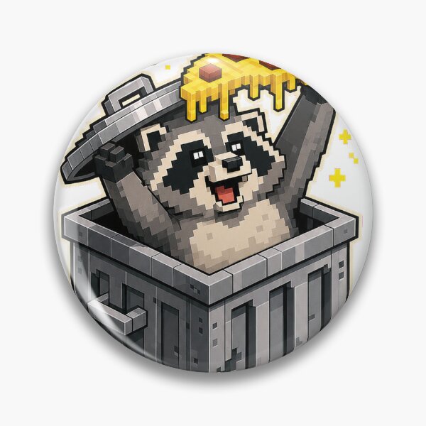 Item preview, One Man's Trash Is a Voxel Masterpiece - Funny Raccoon Pizza Tee designed and sold by KIDEnia.