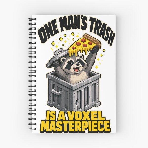 Item preview, One Man's Trash Is a Voxel Masterpiece - Funny Raccoon Pizza Tee designed and sold by KIDEnia.