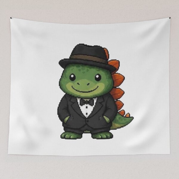 Item preview, Classy Pixel Stegosaurus – Funny Retro Dinosaur in Tuxedo designed and sold by Icareis-Studios.