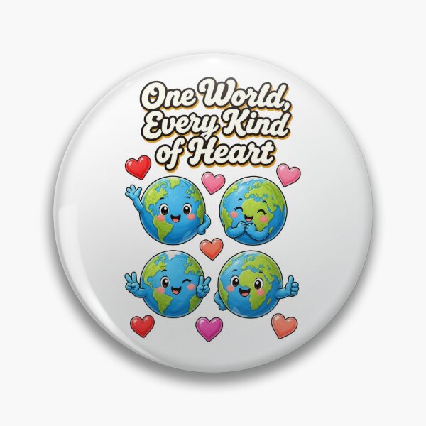 Item preview, One World, Every Kind of Heart – Cute Earth & Hearts Inclusion Design designed and sold by Cartoon art with a purpose ❤️ Supporting Althea’s friends .