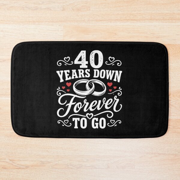 Item preview, 40 Years Down Forever To Go 40th Wedding Anniversary Gift for Couples Men Women designed and sold by Mozaic Clothes.