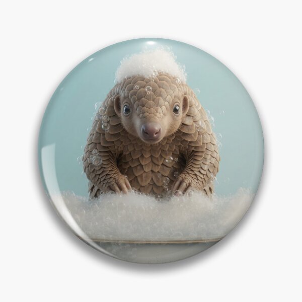 Item preview, Baby Pangolin Bubble Bath Cute Nursery Bathroom Wall Art designed and sold by LazyOwlStore.