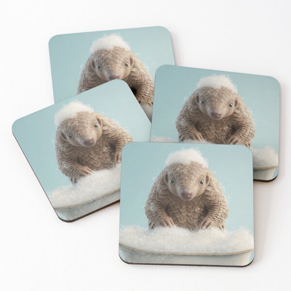 Item preview, Baby Pangolin Bubble Bath Cute Nursery Bathroom Wall Art designed and sold by LazyOwlStore.