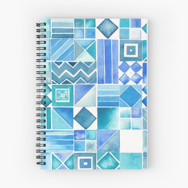 Item preview, Blue Watercolor Geometric Mosaic Tile Pattern designed and sold by Cobalt Blue Watercolors.
