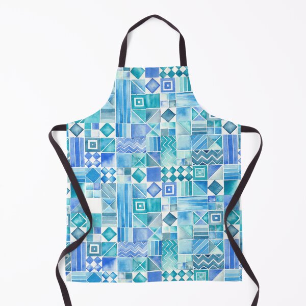 Item preview, Blue Watercolor Geometric Mosaic Tile Pattern designed and sold by Cobalt Blue Watercolors.