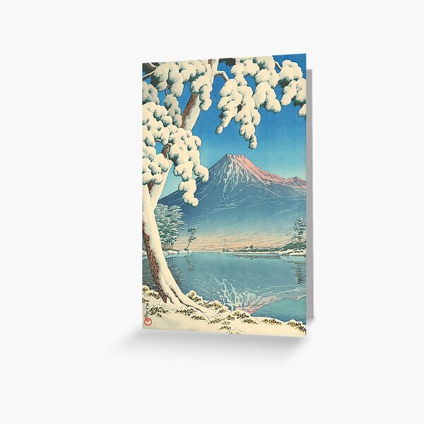 Clearing after a Snowfall on Mount Fuji 1932 - Kawase Hasui Print Greeting Card