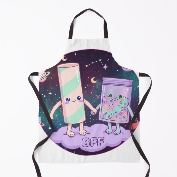 Item preview, Cute Kawaii BFF Straw and Bag in Space - Cosmic Pastel Best Friends Art designed and sold by JeanChiale.