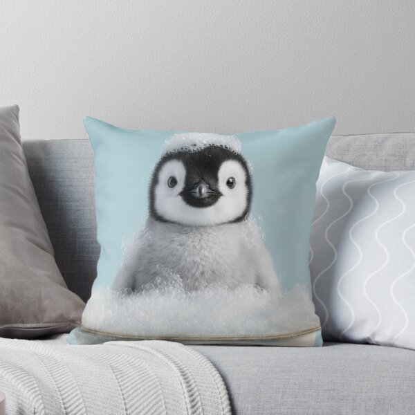 Item preview, Baby Penguin Bubble Bath Cute Nursery Bathroom Wall Art designed and sold by LazyOwlStore.