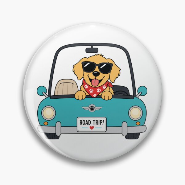 Item preview, Golden Retriever Road Trip Dog Driving Car With Sunglasses Funny Design designed and sold by EpicInks24.