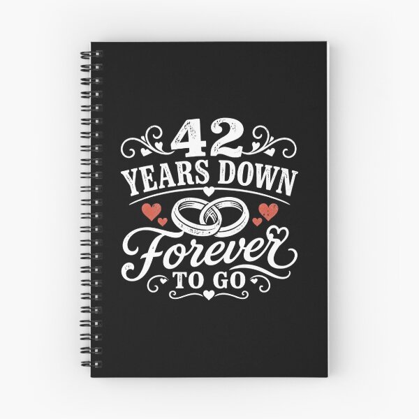 Item preview, 42 Years Down Forever To Go 42nd Wedding Anniversary Gift for Couples Men Women designed and sold by Mozaic Clothes.
