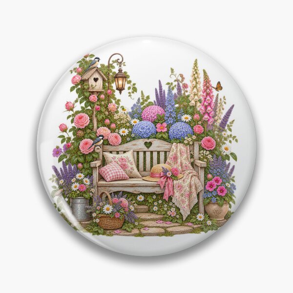 Item preview, Vintage Cottage Garden Bench designed and sold by AuudiVasustudio.