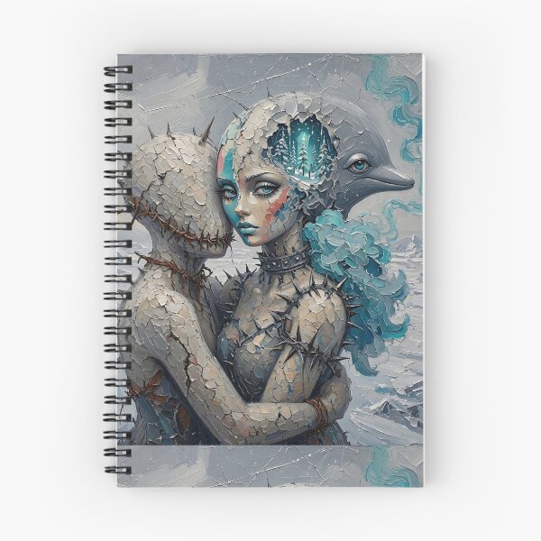 Item preview, Cracked Spooky Embrace Winter Forest Mind Dolphin Surreal Art designed and sold by LujziWorld.