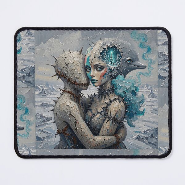 Item preview, Cracked Spooky Embrace Winter Forest Mind Dolphin Surreal Art designed and sold by LujziWorld.