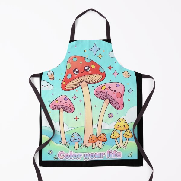 Aperçu de l'œuvre Cute Kawaii Mushrooms - Color Your Life Cute Pastel Cottagecore Art créée et vendue par JeanChiale.