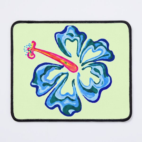Item preview, Misty Bloom - Tropical Teal Hibiscus with Bold Pink Botanical designed and sold by olivescrafty.