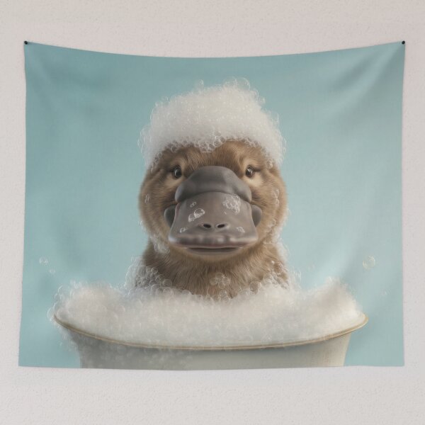 Item preview, Baby Platypus Bubble Bath Cute Nursery Bathroom Wall Art designed and sold by LazyOwlStore.