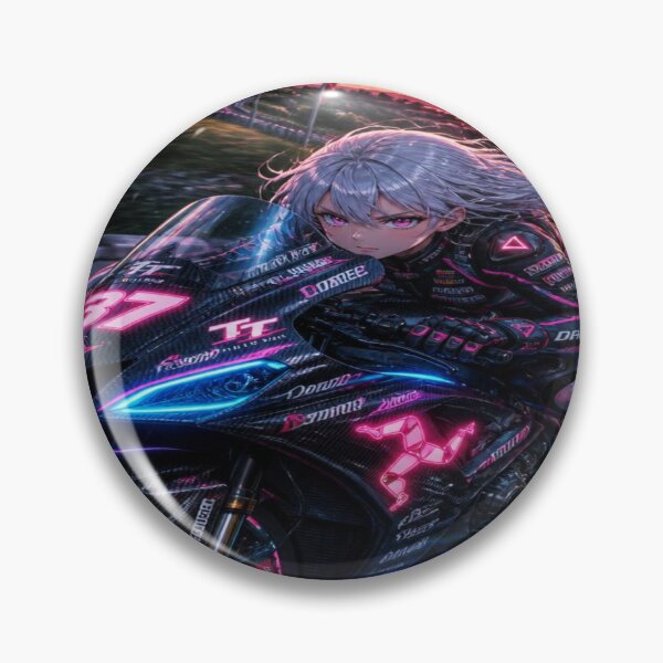 Item preview, Cyberpunk Anime Girl Racer - Isle of Man TT Road Racing designed and sold by JMAVILA ART.