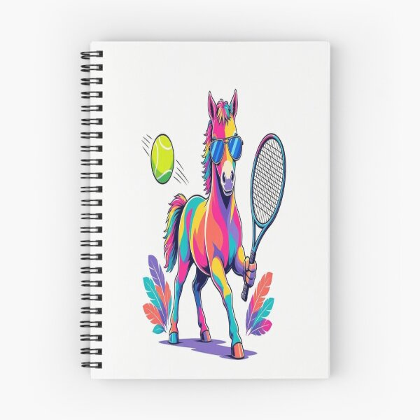 Item preview, Cool Rainbow Horse Playing Tennis Pop Art - Tugy designed and sold by Breezes-of-Ida.