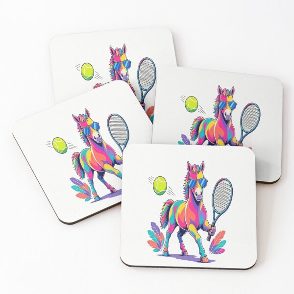 Item preview, Cool Rainbow Horse Playing Tennis Pop Art - Tugy designed and sold by Breezes-of-Ida.