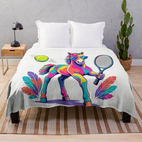Item preview, Cool Rainbow Horse Playing Tennis Pop Art - Tugy designed and sold by Breezes-of-Ida.
