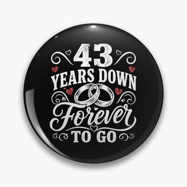 Item preview, 43 Years Down Forever To Go 43rd Wedding Anniversary Gift for Couples Men Women designed and sold by Mozaic Clothes.