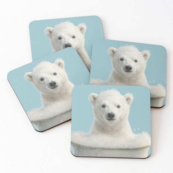 Item preview, Baby Polar Bear Bubble Bath Cute Nursery Bathroom Wall Art designed and sold by LazyOwlStore.
