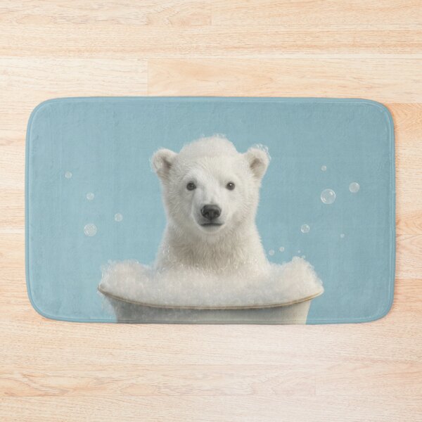 Item preview, Baby Polar Bear Bubble Bath Cute Nursery Bathroom Wall Art designed and sold by LazyOwlStore.