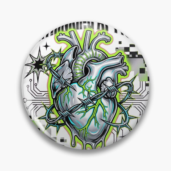Item preview, Overthinking At 140 BPM Cyber Heart Rave Graphic Tee Design designed and sold by KIDEnia.