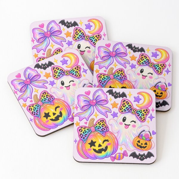 Item preview, Preppy Rainbow Leopard Ghost Colorful Halloween, Cute Girls Spooky Gift designed and sold by Quiajia.