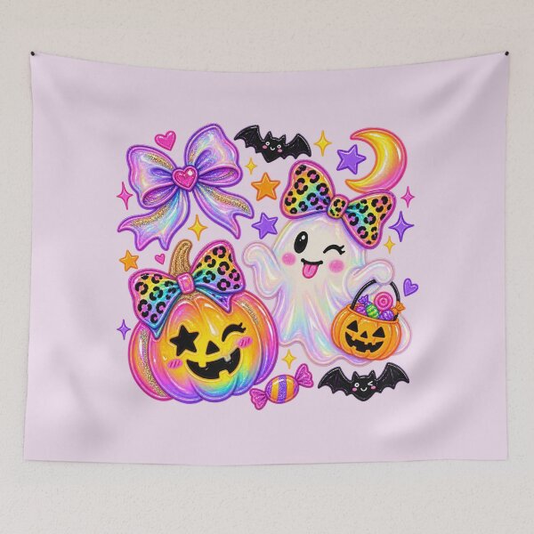 Item preview, Preppy Rainbow Leopard Ghost Colorful Halloween, Cute Girls Spooky Gift designed and sold by Quiajia.