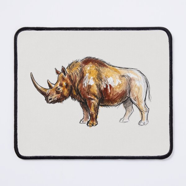 Item preview, Coelodonta Antiquitatis - Woolly Rhino Ice Age Megafauna Art Print designed and sold by FreiherrPK.
