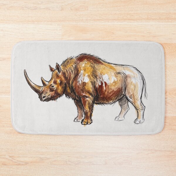 Item preview, Coelodonta Antiquitatis - Woolly Rhino Ice Age Megafauna Art Print designed and sold by FreiherrPK.