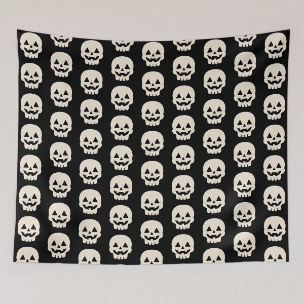 Item preview, Cute Smiling Skull Jack O Lantern Halloween Face designed and sold by cutepid.