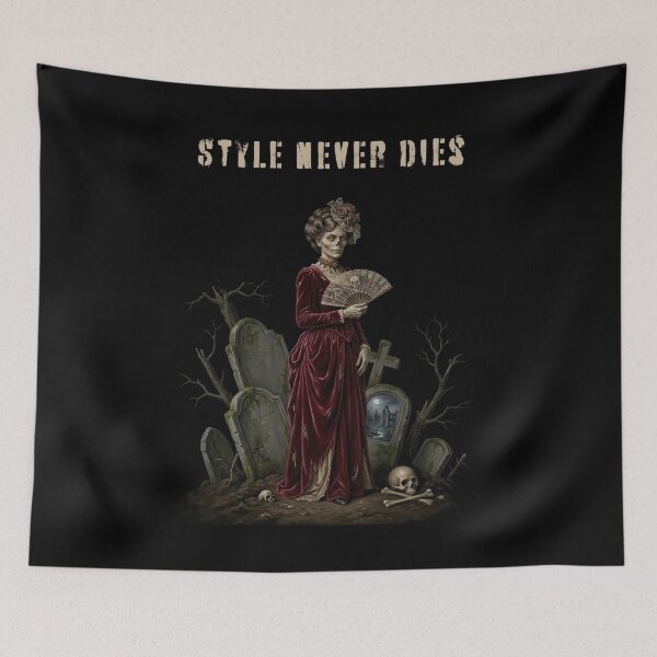Item preview, Style Never Dies - Victorian Zombie Lady Gothic Macabre Art Print designed and sold by FreiherrPK.