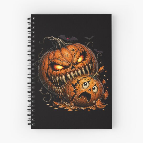 Item preview, A terrifying Halloween pumpkin attacks an innocent little pumpkin designed and sold by 66Solar.