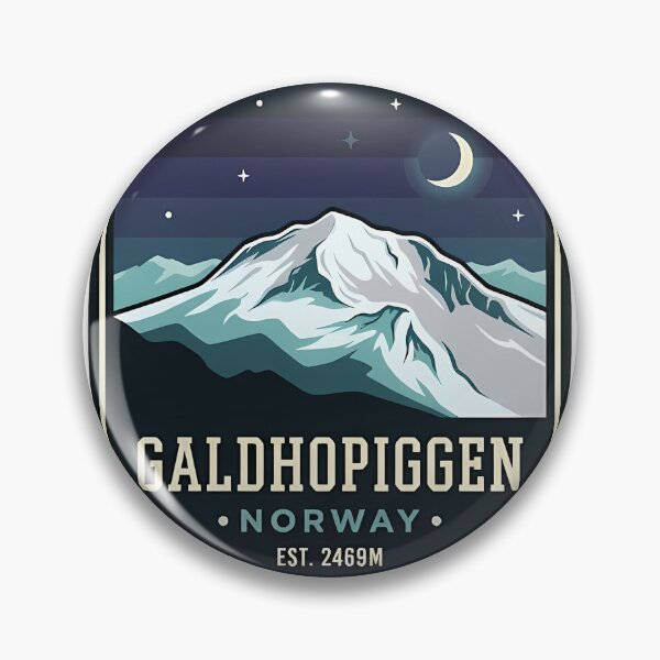 Item preview, Galdhopiggen Winter Night Crest Sticker Norway designed and sold by DetourDgn.