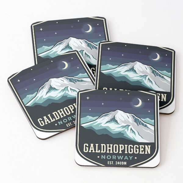 Item preview, Galdhopiggen Winter Night Crest Sticker Norway designed and sold by DetourDgn.